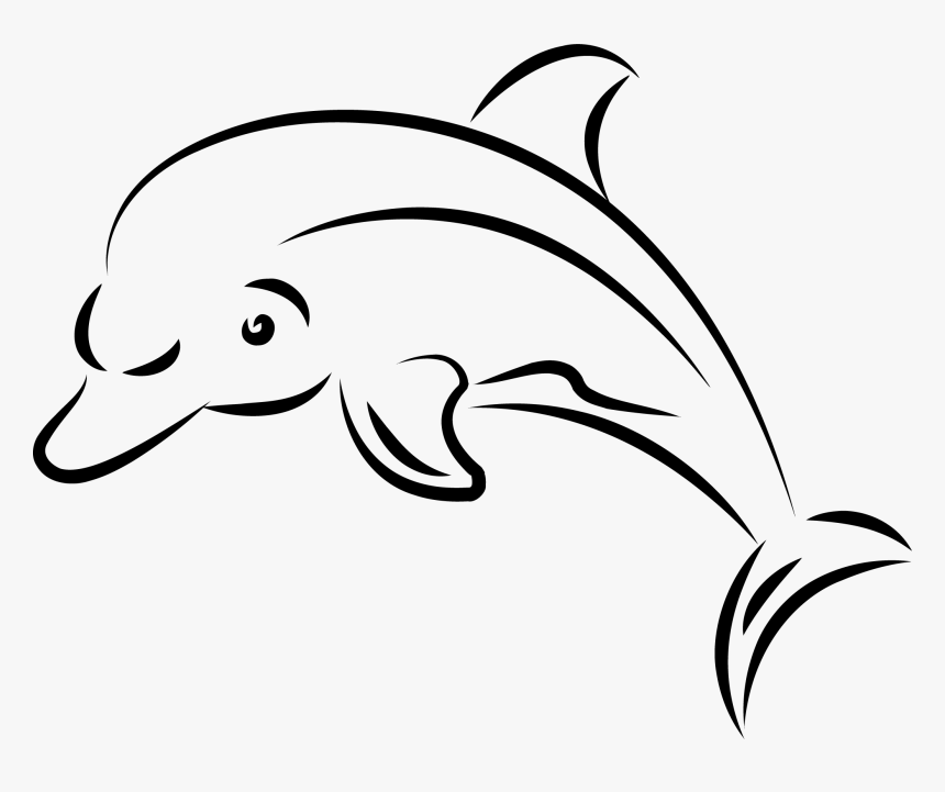 Detail Cute Dolphin Clipart Black And White Nomer 14