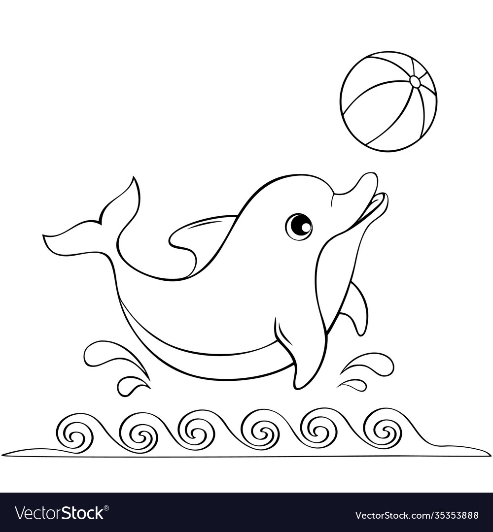 Detail Cute Dolphin Clipart Black And White Nomer 2