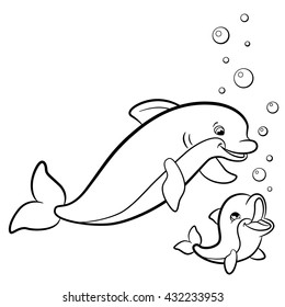 Detail Cute Dolphin Clipart Black And White Nomer 17