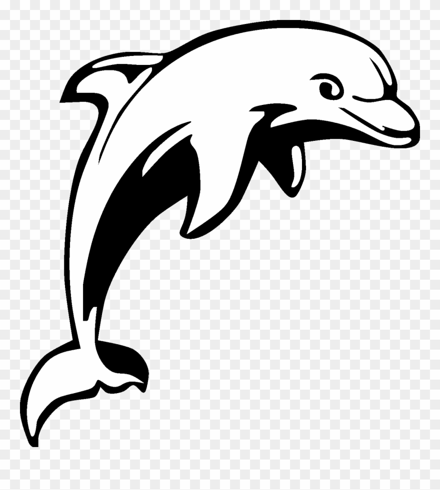 Detail Cute Dolphin Clipart Black And White Nomer 21