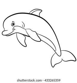 Detail Cute Dolphin Clipart Black And White Nomer 3