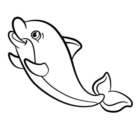 Detail Cute Dolphin Clipart Black And White Nomer 5