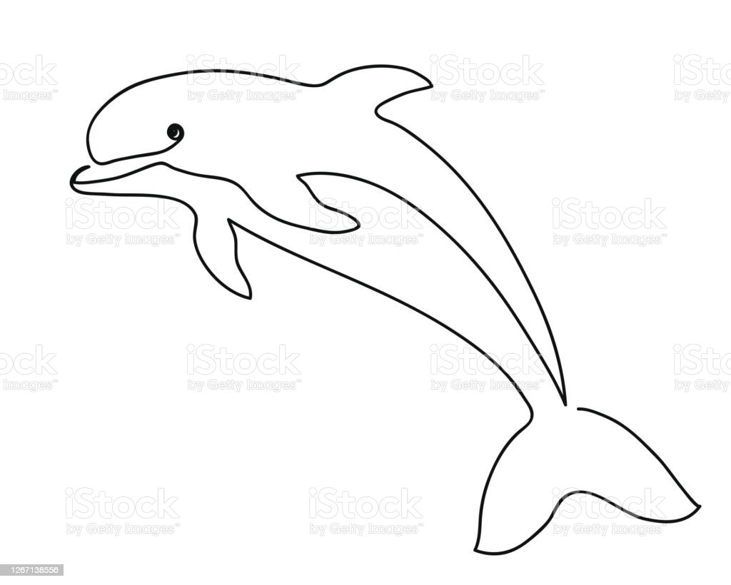 Detail Cute Dolphin Clipart Black And White Nomer 42