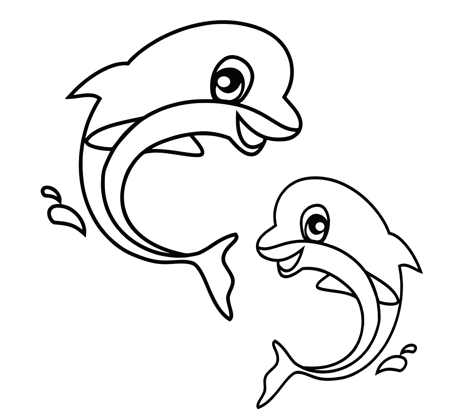 Detail Cute Dolphin Clipart Black And White Nomer 43