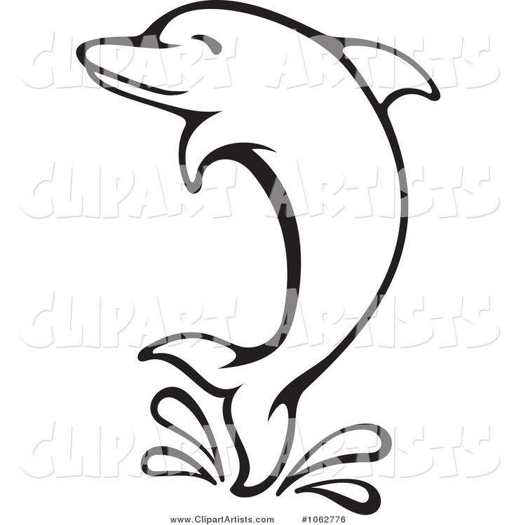 Detail Cute Dolphin Clipart Black And White Nomer 44
