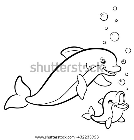 Detail Cute Dolphin Clipart Black And White Nomer 46