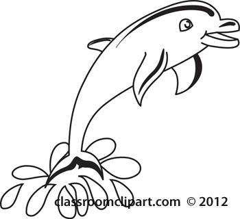 Detail Cute Dolphin Clipart Black And White Nomer 47