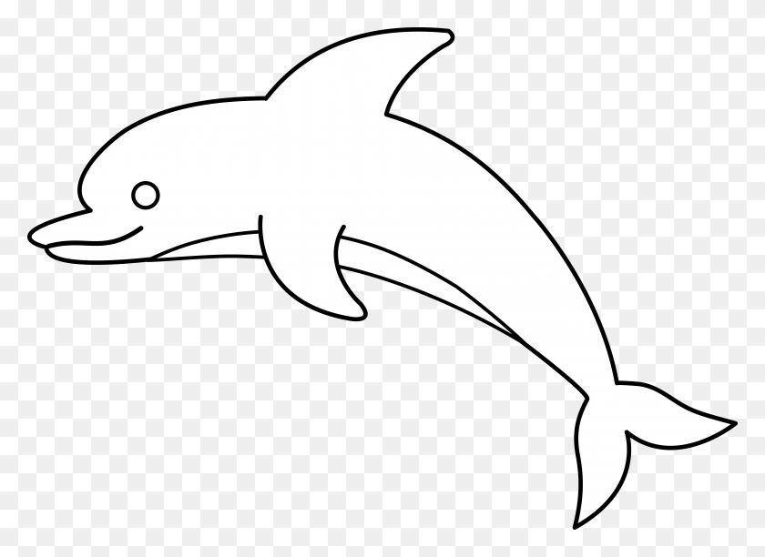 Detail Cute Dolphin Clipart Black And White Nomer 7