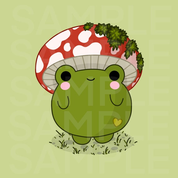 Detail Cute Frog With Mushroom Hat Nomer 14