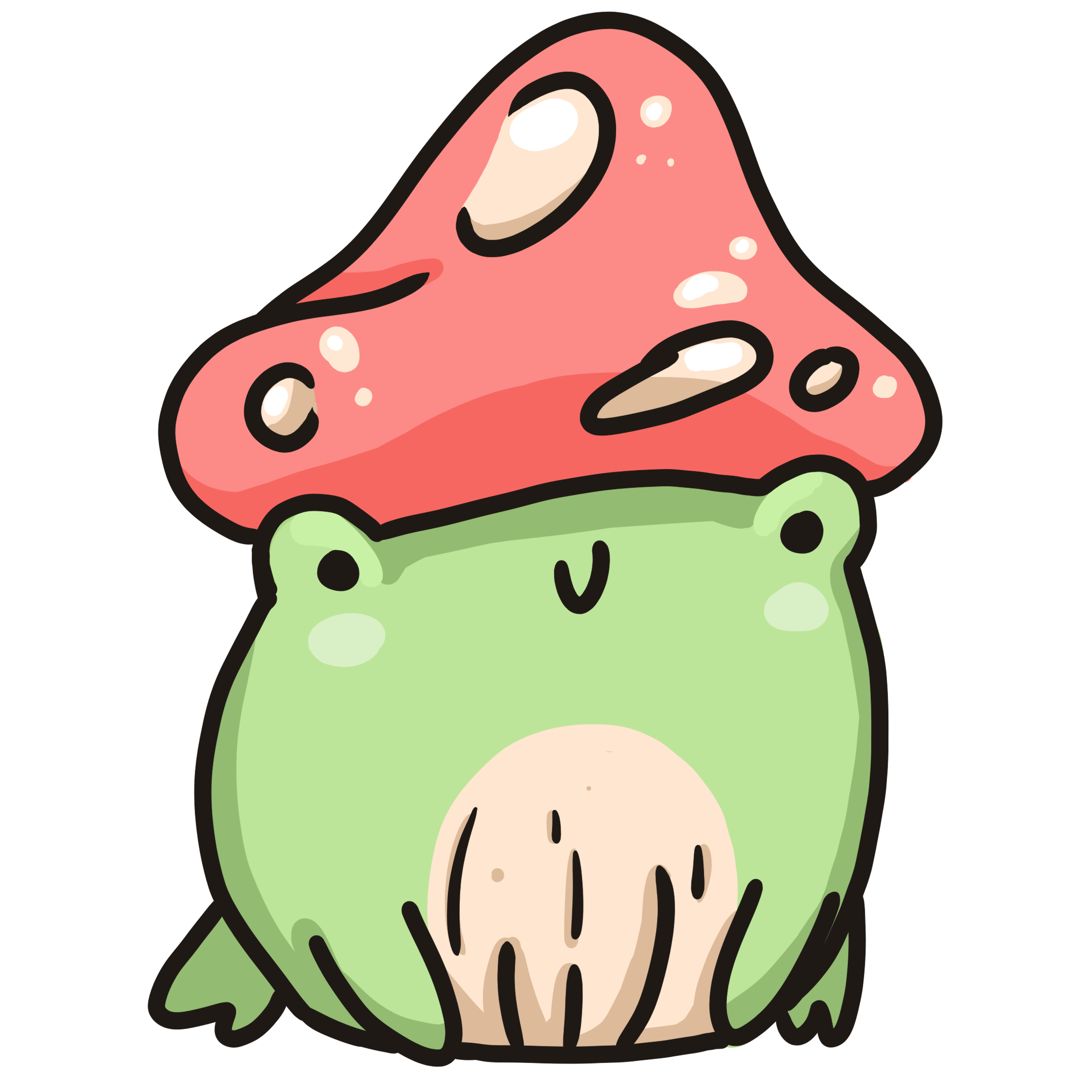 Detail Cute Frog With Mushroom Hat Nomer 5