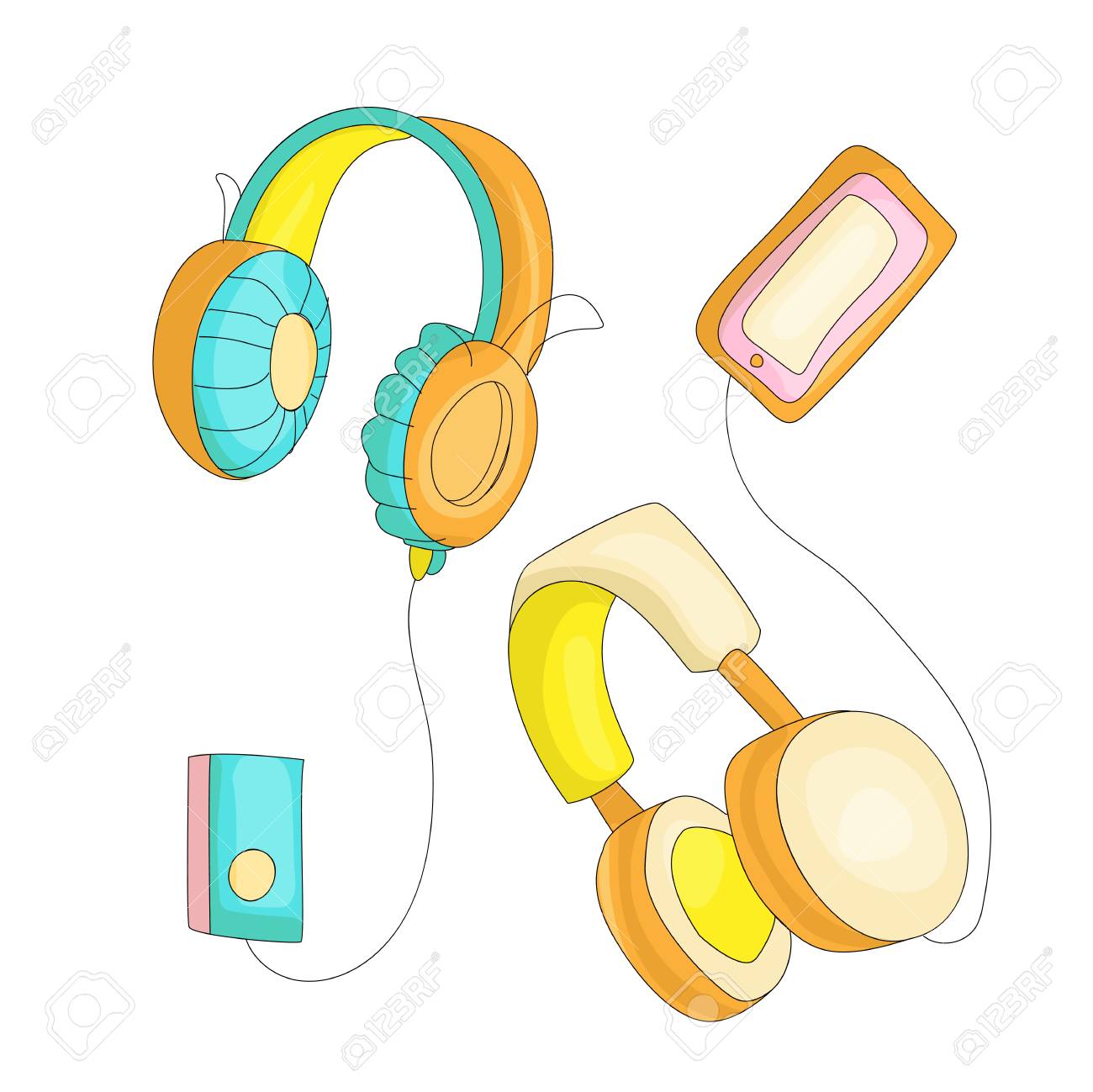 Detail Cute Headphones Clipart Nomer 9