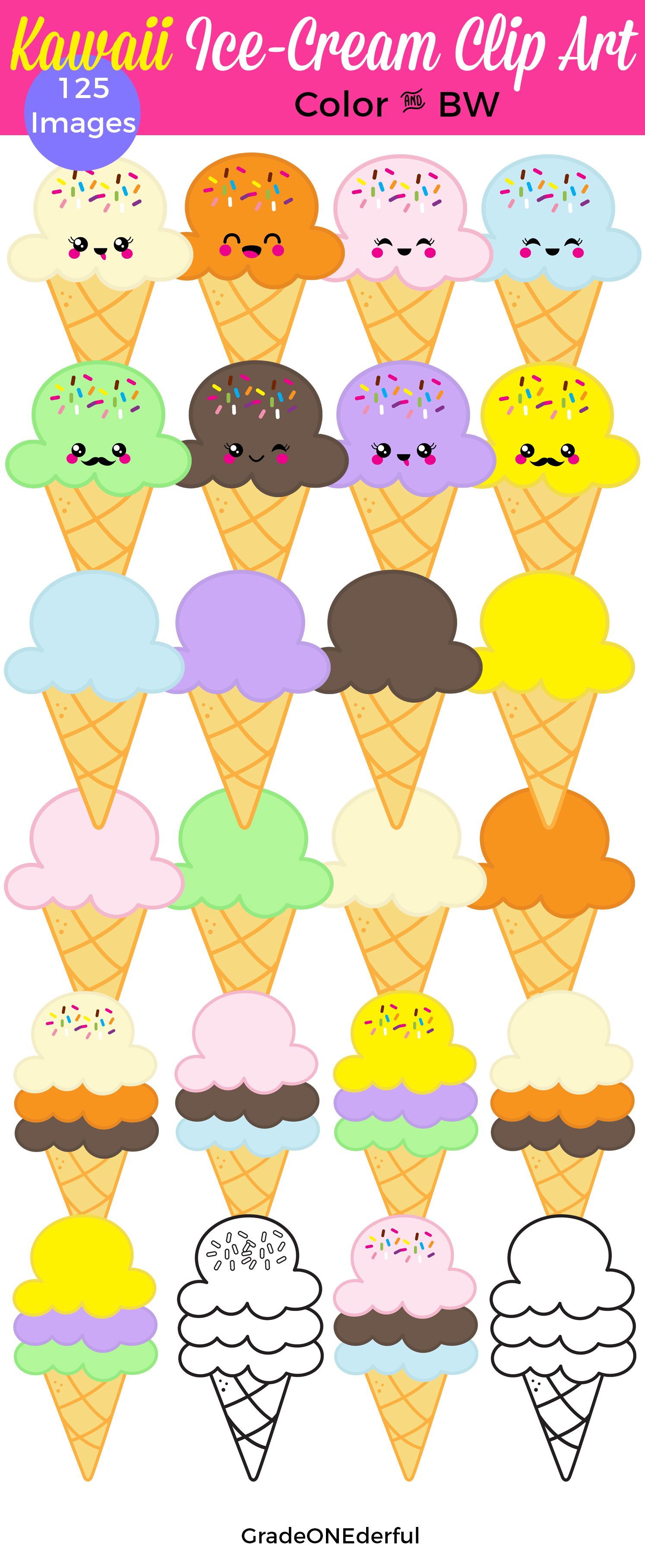 Detail Cute Ice Cream Cone Clipart Nomer 46