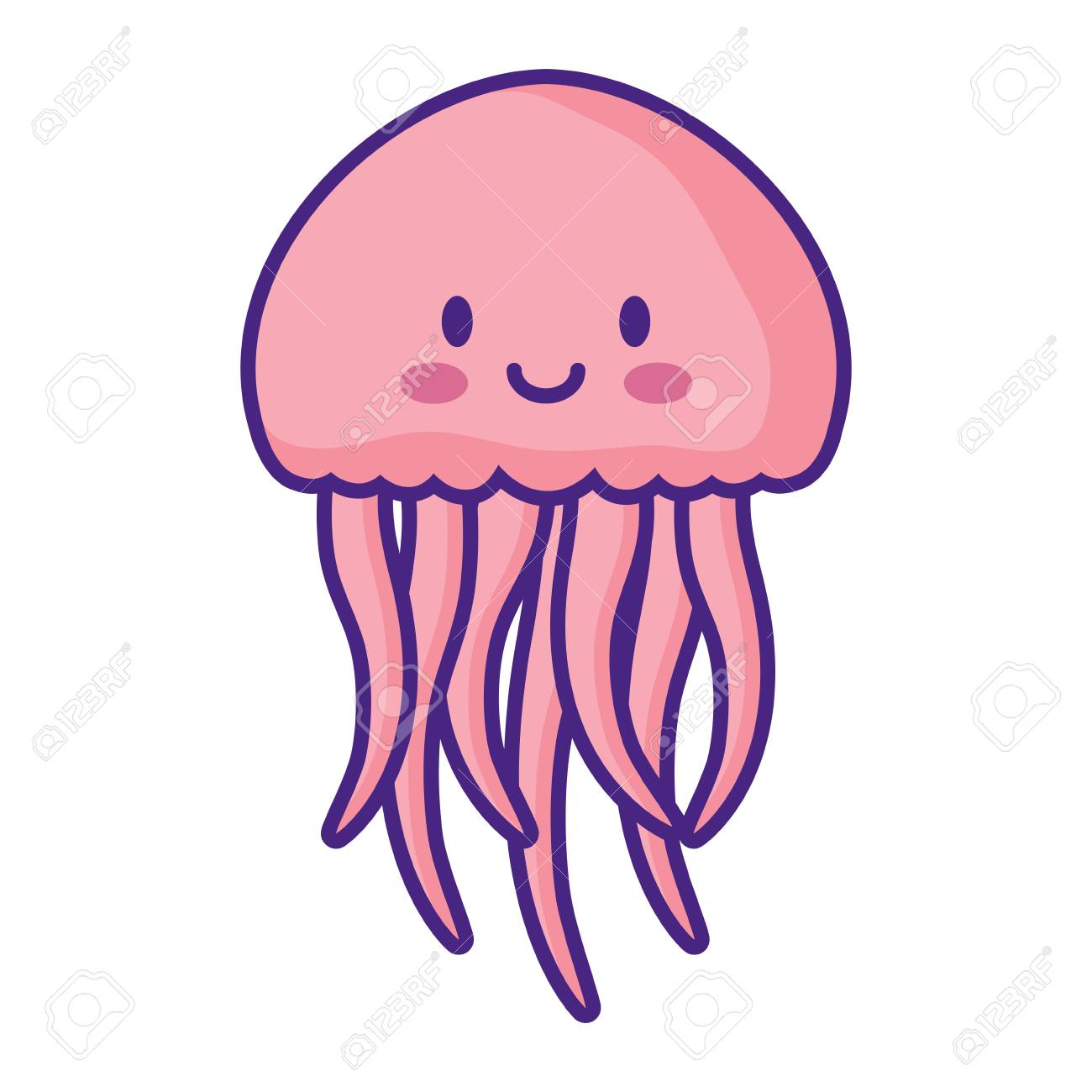 Cute Jellyfish Clipart - KibrisPDR