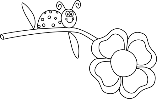 Detail Cute Ladybug Clipart Black And White Nomer 36