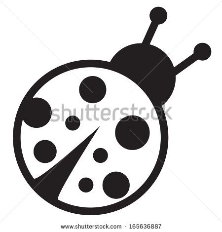 Detail Cute Ladybug Clipart Black And White Nomer 6