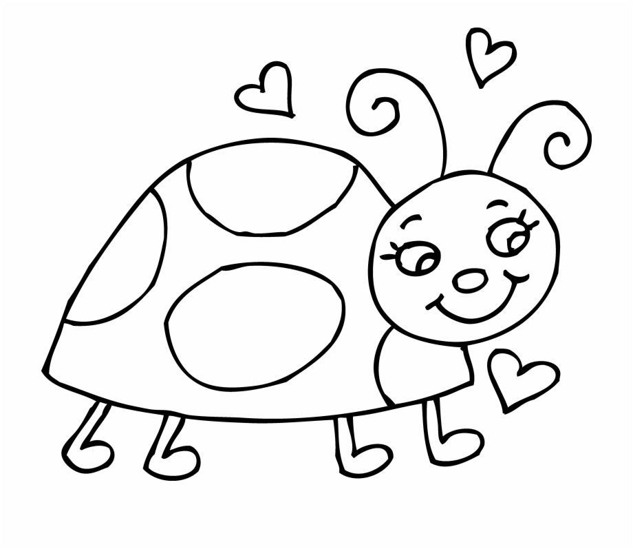 Detail Cute Ladybug Clipart Black And White Nomer 8