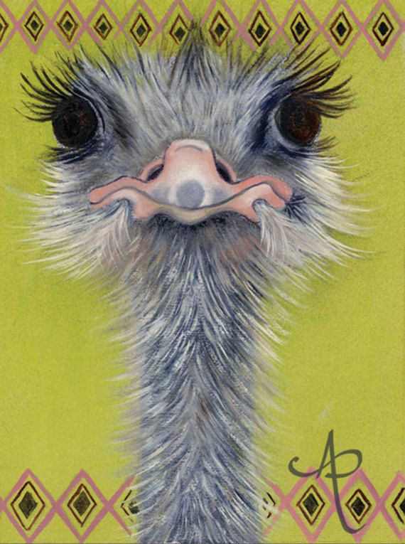 Detail Cute Ostrich Painting Nomer 14