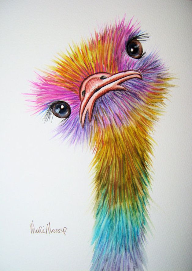 Detail Cute Ostrich Painting Nomer 34