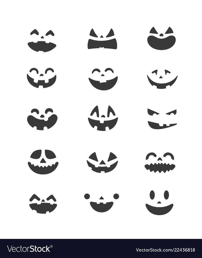 Cute Pumpkin Face Clipart - KibrisPDR