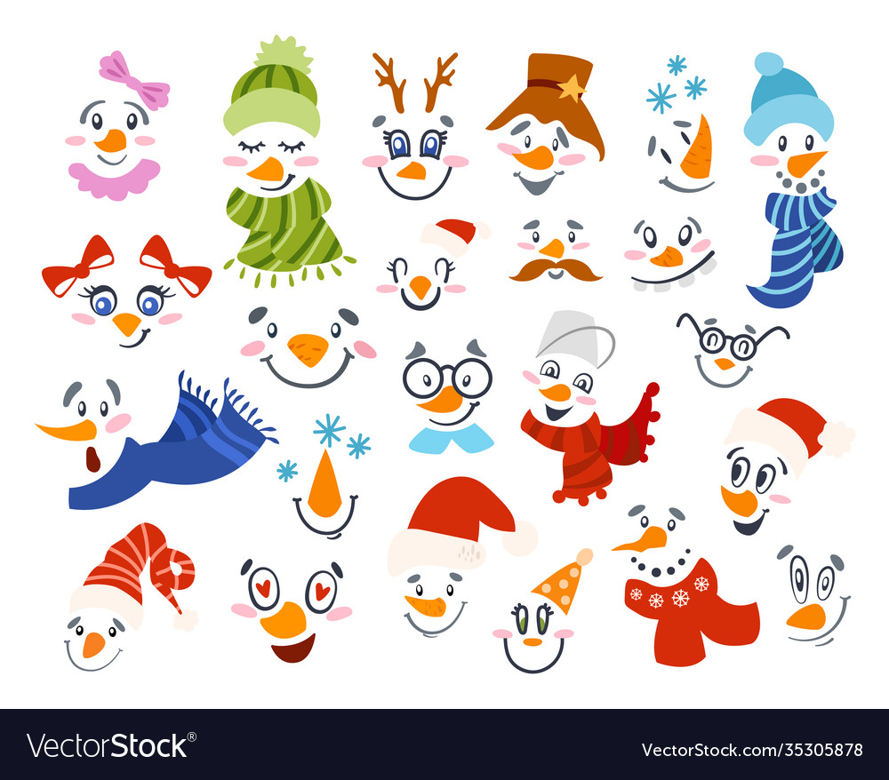 Detail Cute Snowman Face Clipart Nomer 11