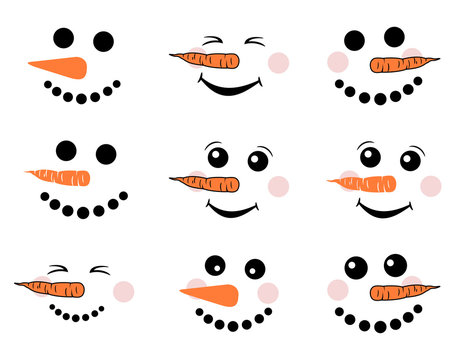 Detail Cute Snowman Face Clipart Nomer 14