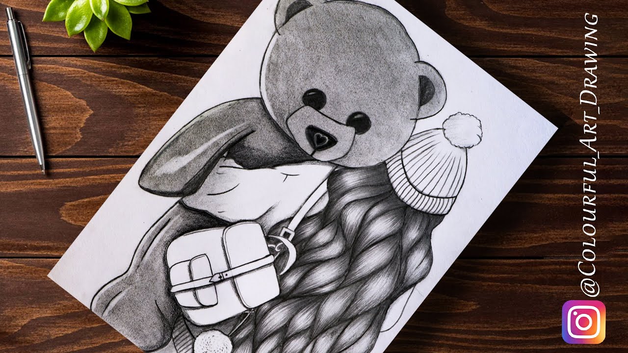 Detail Cute Teddy Bear Sketch Images Nomer 40