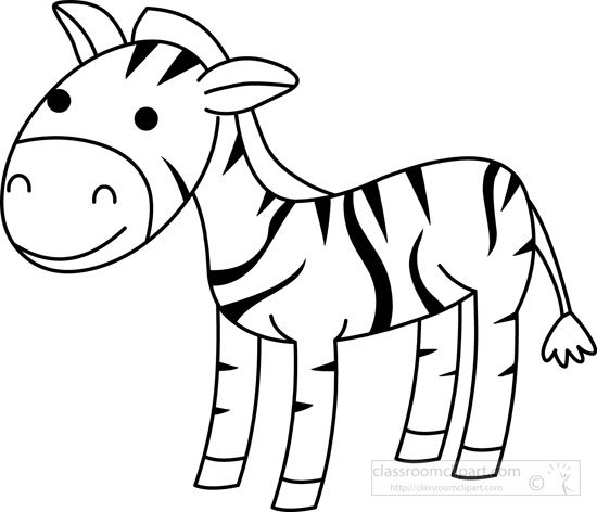 Detail Cute Zebra Clipart Black And White Nomer 2