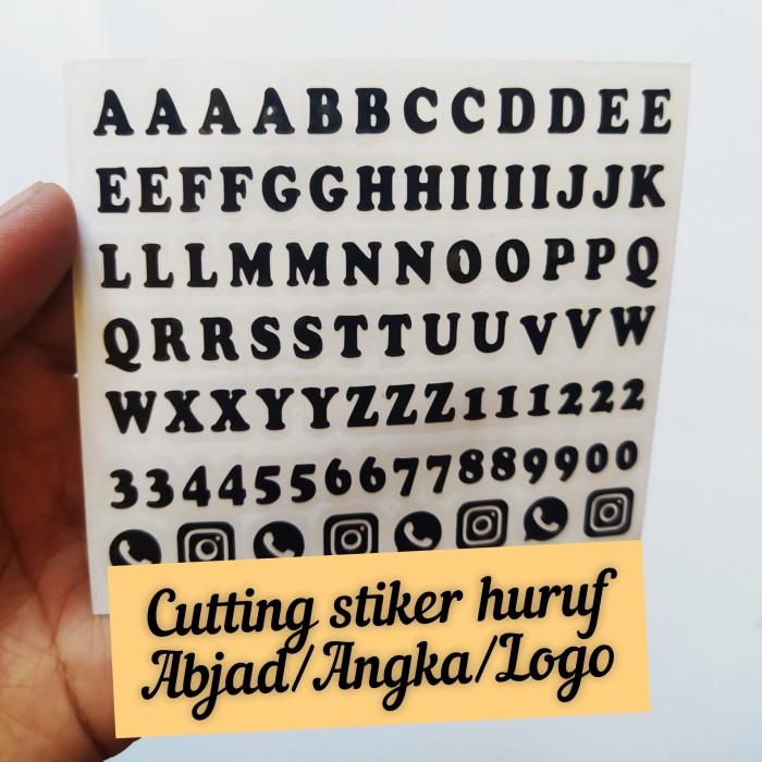 Detail Cutting Stiker Tulisan Nomer 19