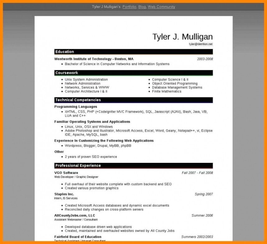 Detail Cv Format In Ms Word 2007 Free Download Nomer 12