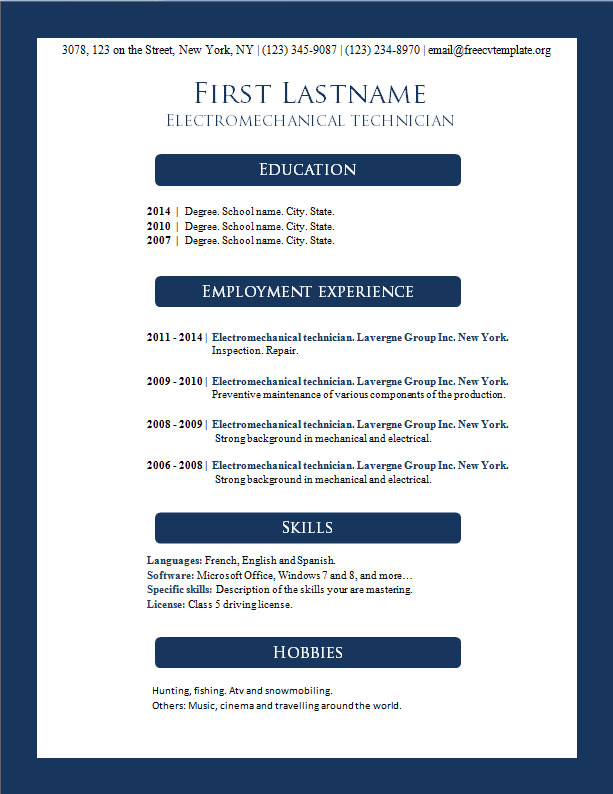Detail Cv Format In Ms Word 2007 Free Download Nomer 16