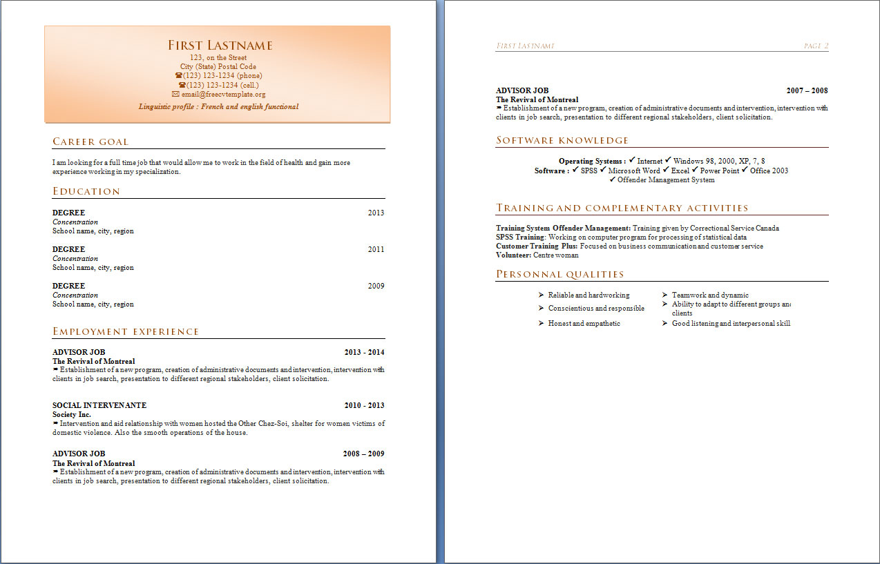 Detail Cv Format In Ms Word 2007 Free Download Nomer 22