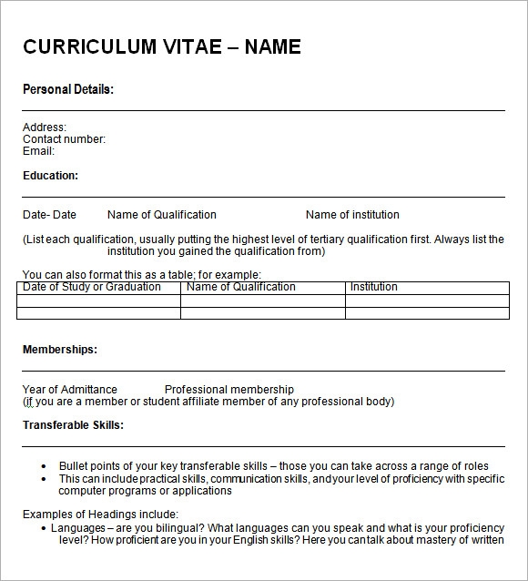 Detail Cv Format In Ms Word 2007 Free Download Nomer 34