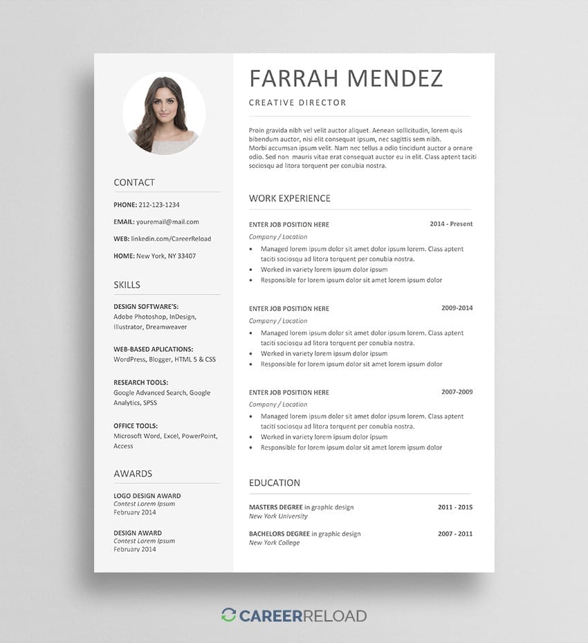 Detail Cv Format In Ms Word 2007 Free Download Nomer 49