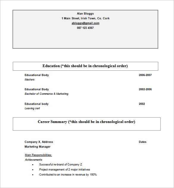 Detail Cv Format In Ms Word 2007 Free Download Nomer 50