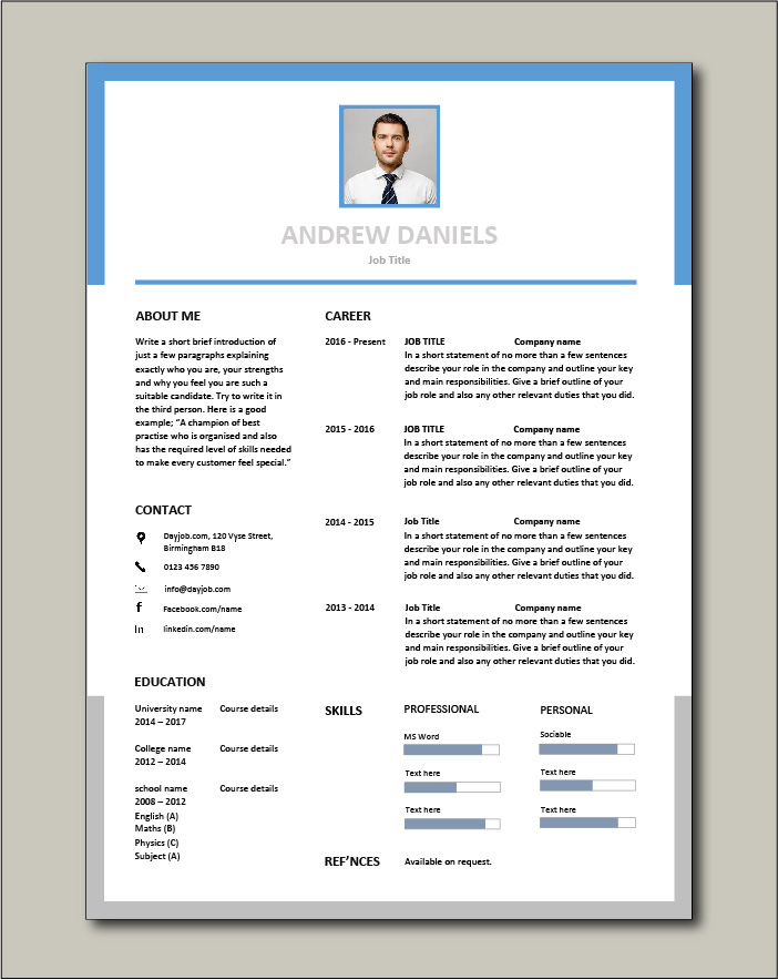 Detail Cv Format In Ms Word 2007 Free Download Nomer 53