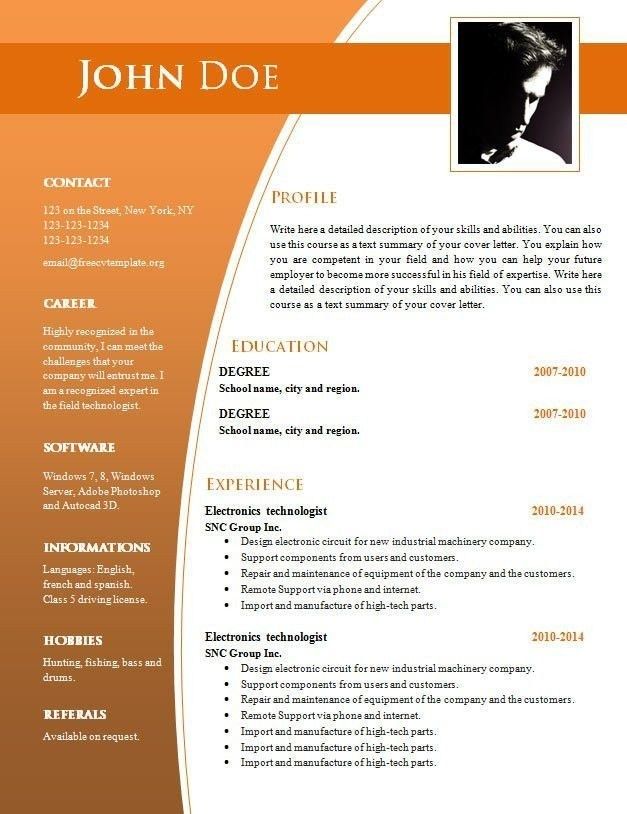 Detail Cv Format In Ms Word 2007 Free Download Nomer 7