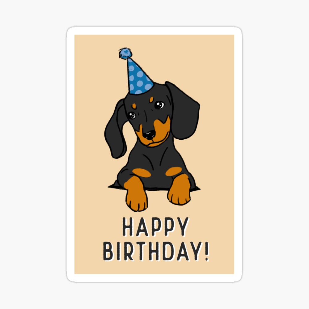 Detail Dachshund Birthday Cards Free Nomer 3