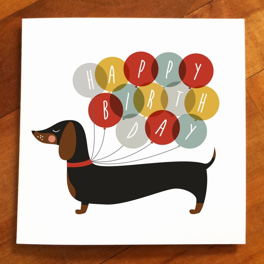 Detail Dachshund Birthday Cards Free Nomer 6