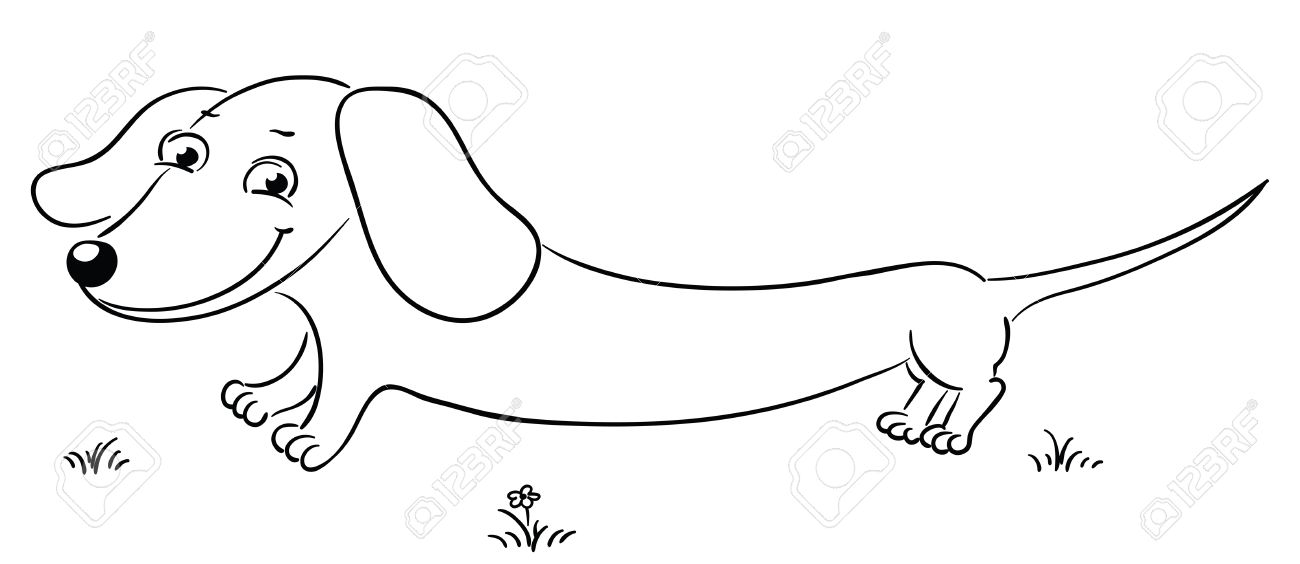 Detail Dachshund Clipart Black And White Nomer 12