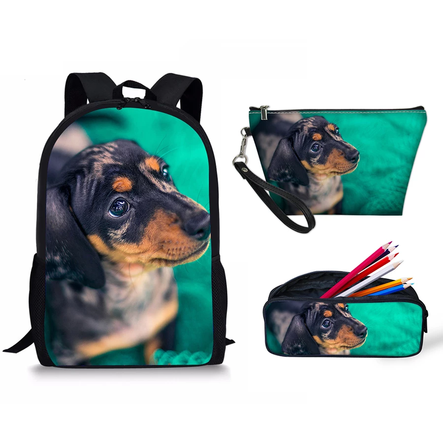 Detail Dachshund Print Backpack Nomer 11
