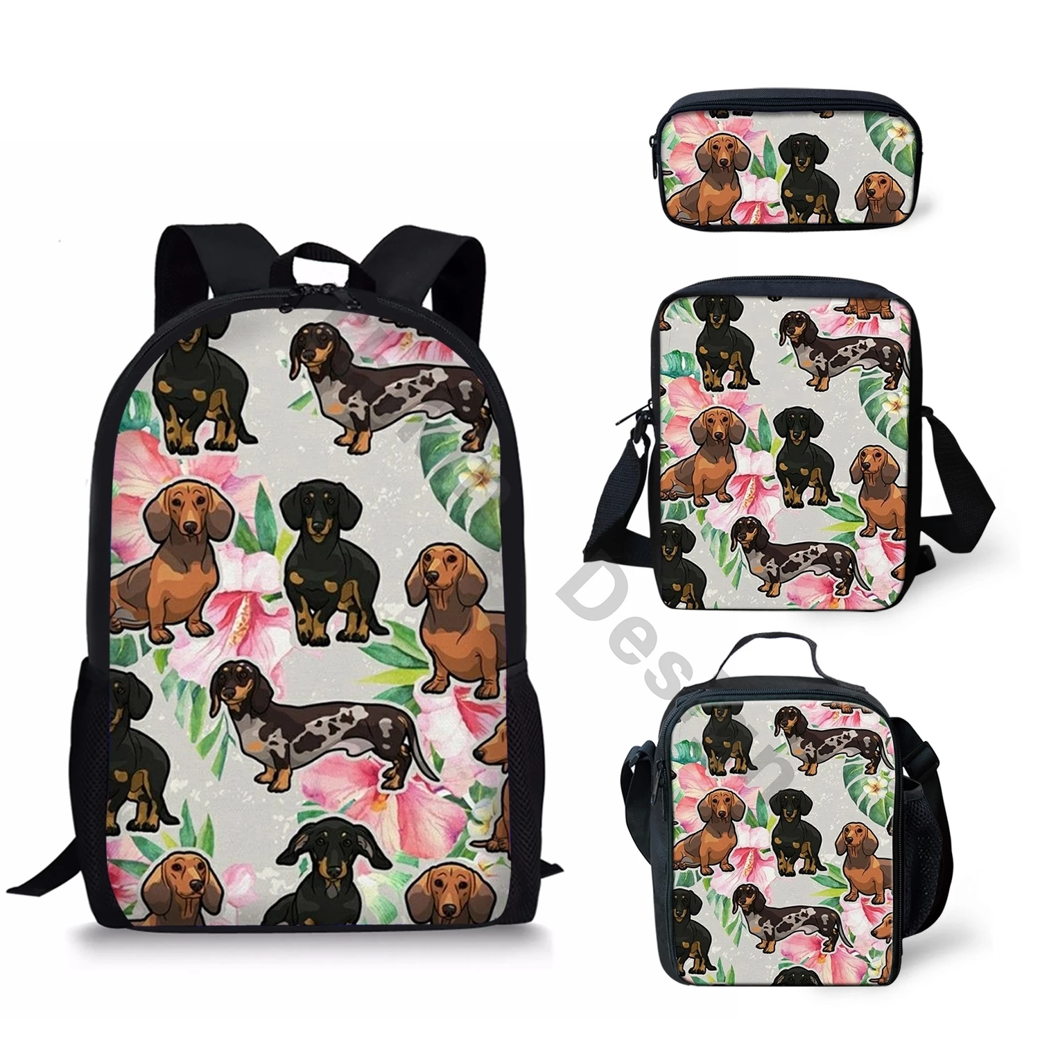 Detail Dachshund Print Backpack Nomer 18