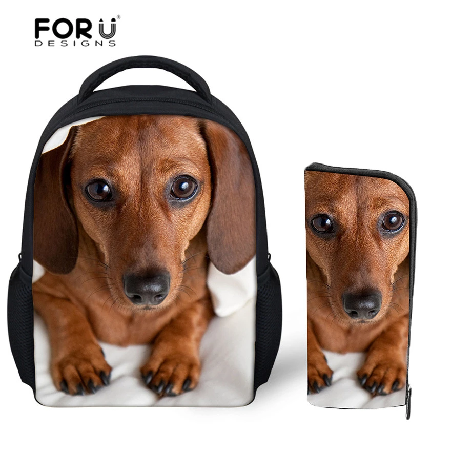 Detail Dachshund Print Backpack Nomer 39