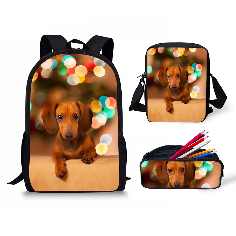 Detail Dachshund Print Backpack Nomer 6