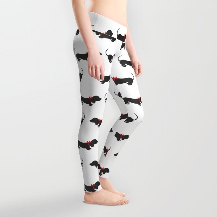 Detail Dachshund Print Leggings Nomer 13