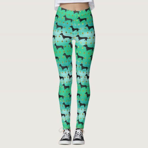 Detail Dachshund Print Leggings Nomer 16