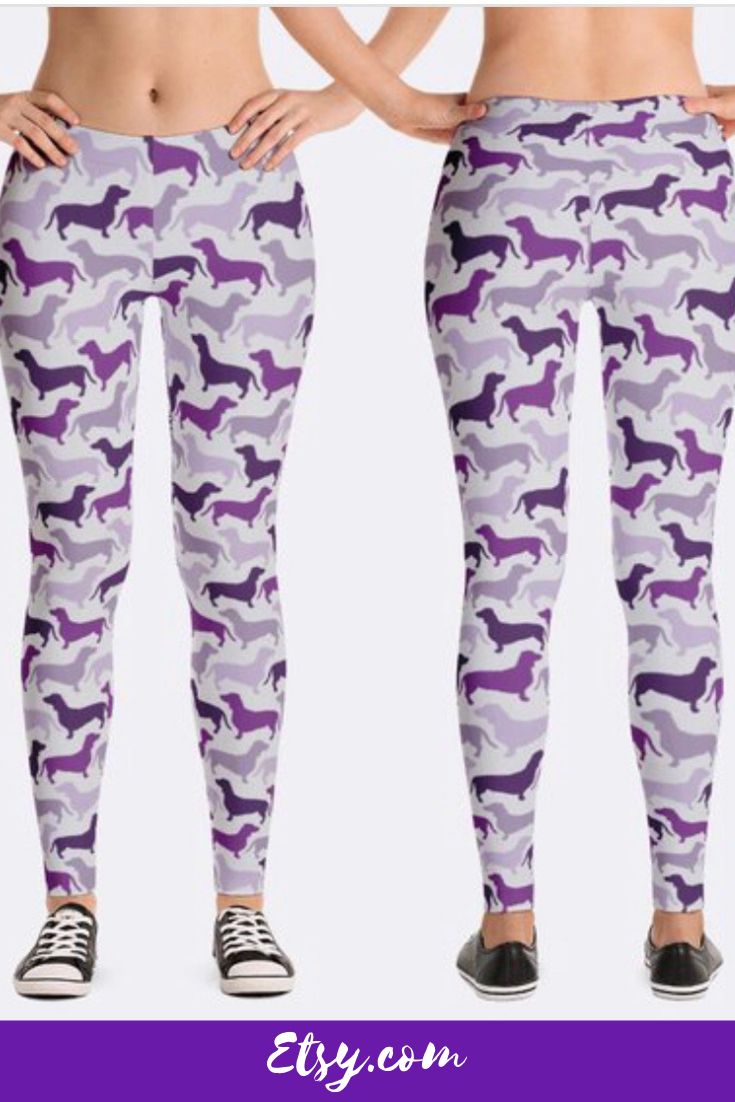 Detail Dachshund Print Leggings Nomer 22