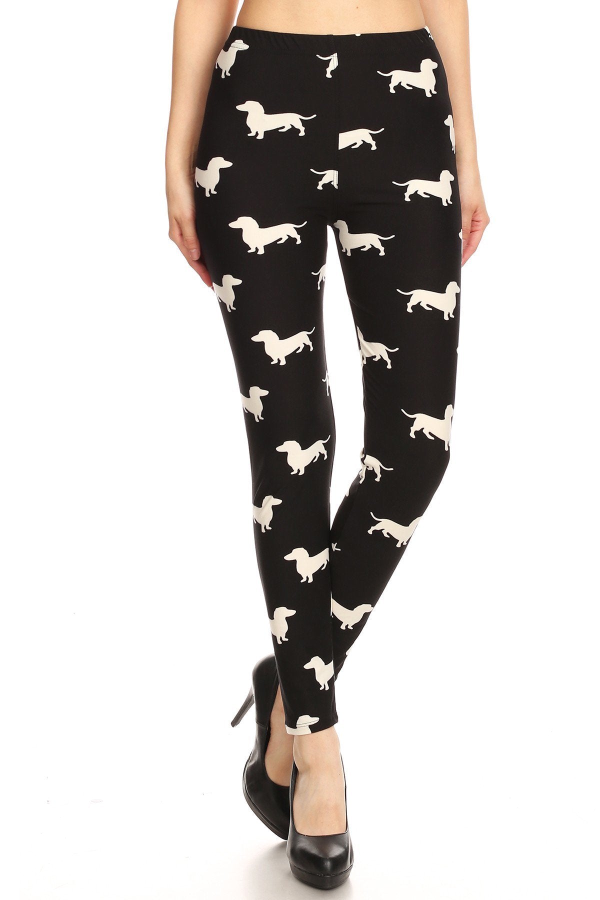 Detail Dachshund Print Leggings Nomer 34