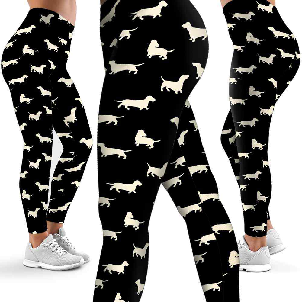 Detail Dachshund Print Leggings Nomer 53