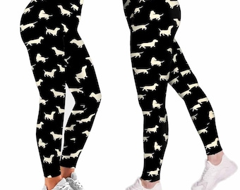 Detail Dachshund Print Leggings Nomer 8