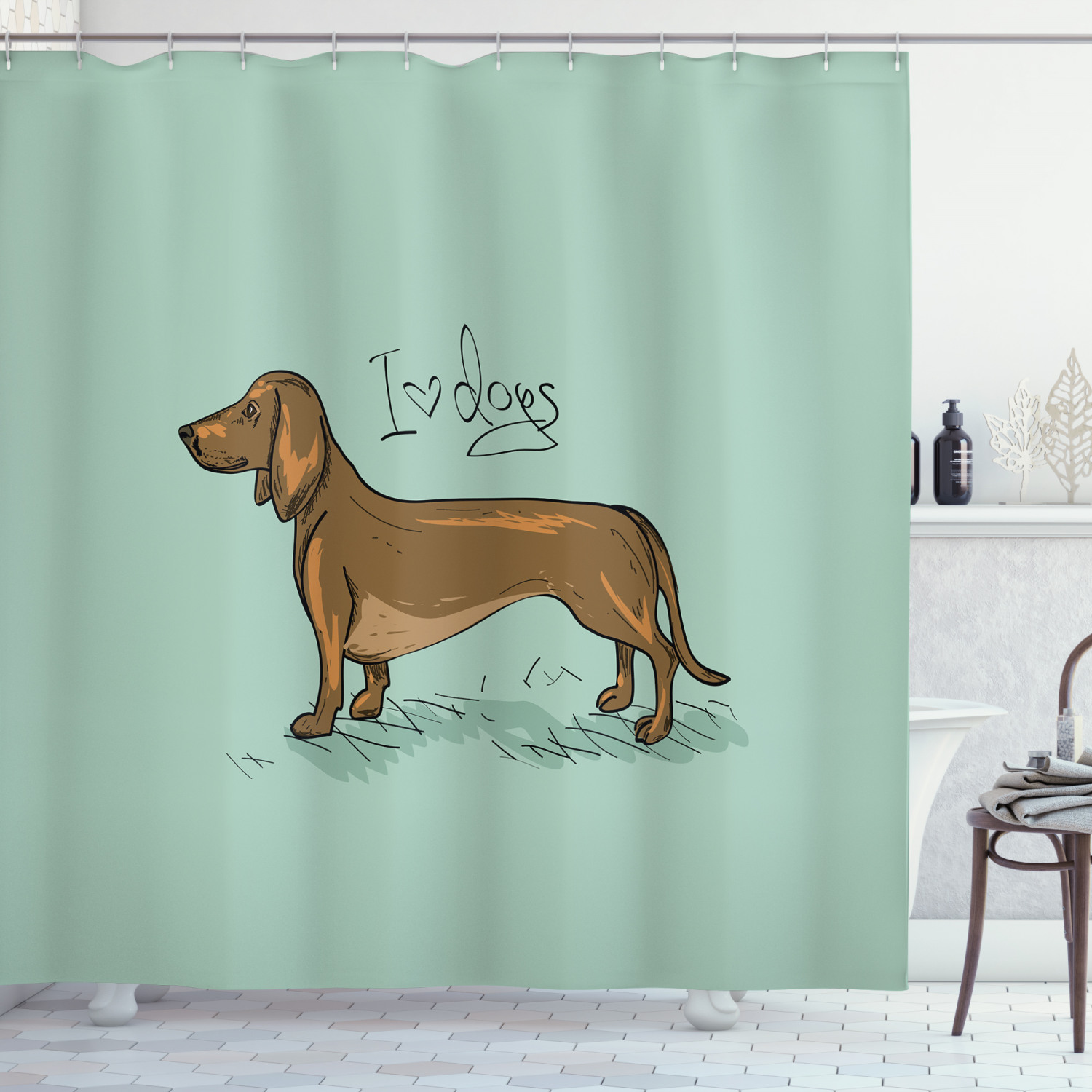 Detail Dachshund Shower Curtains Nomer 14